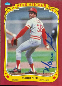 Mario Soto Autographed 1986 Fleer Star Stickers #114 