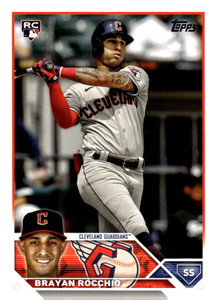 SOLD 168134 2023 Topps Update Series #US214 Brayan Rocchio NM/MT  RC Rookie Cleveland Guardians 