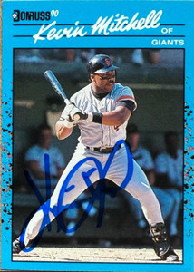 Kevin Mitchell Autographed 1990 Donruss Best of the NL #85  
