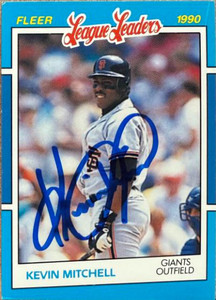 Kevin Mitchell Autographed 1990 Fleer League Leaders #26
