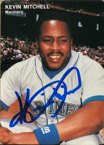 Kevin Mitchell Autographed 1992 Mother's Cookies Seattle Mariners SGA #4  