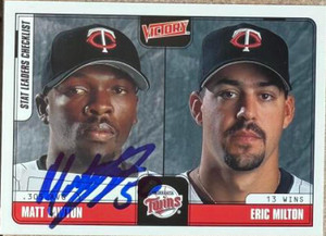 Matt Lawton Autographed 2001 Upper Deck Victory #217 Checklist: 200-217