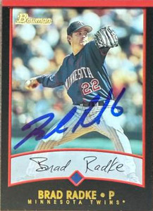 Brad Radke Autographed 2001 Bowman #92  