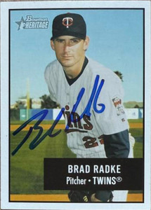 Brad Radke Autographed 2003 Bowman Heritage #129