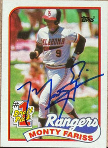 Monty Fariss Autographed 1989 Topps #177 Texas Rangers Card