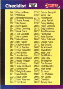 1989 Donruss #300 Checklist 248-357 NM-MT Checklist 