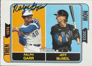 Ralph Garr Autographed 2023 Topps Heritage - Then and Now #TAN-15 