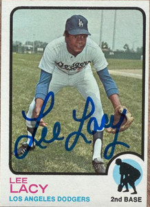 Lee Lacy Autographed 1973 Topps #391 Los Angeles Dodgers Card