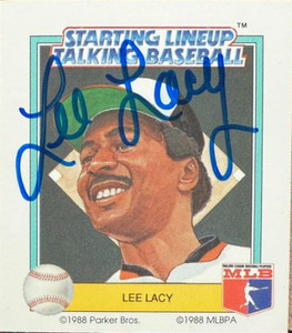 Lee Lacy Autographed 1988 Parker Bros. Starting Lineup Talking Baseball #23  
