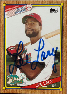 Lee Lacy Autographed 1989 Topps Senior League #72