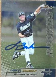 Lance Berkman Autographed 1999 Topps Finest #147 Houston Astros Card