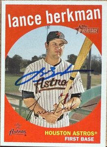 Lance Berkman Autographed 2008 Topps Heritage #209