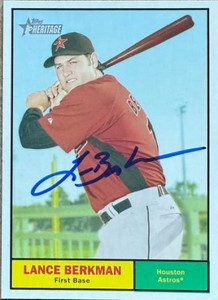 Lance Berkman Autographed 2010 Topps Heritage #206 