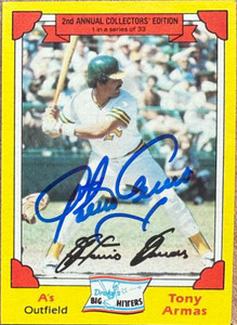Tony Armas Autographed 1982 Topps Drake's Big Hitters #1  