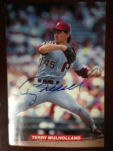 Terry Mulholland  Autographed Phillies Team Issued Postcard