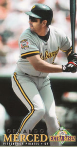 1994 Fleer Extra Bases #349 Orlando Merced VG Pittsburgh Pirates 