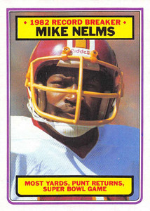 1983 Topps #6 Mike Nelms RB VG Washington Redskins 