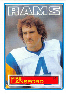1983 Topps #93 Mike Lansford DP VG RC Rookie Los Angeles Rams 