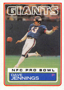 1983 Topps #128 Dave Jennings VG New York Giants 