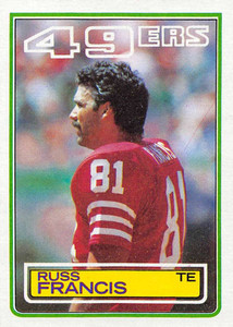 1983 Topps #166 Russ Francis VG San Francisco 49ers 