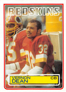 1983 Topps #189 Vernon Dean DP VG RC Rookie Washington Redskins 