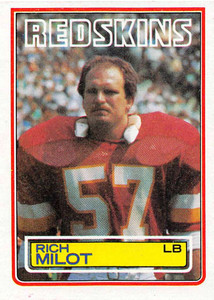 1983 Topps #192 Rich Milot VG Washington Redskins 