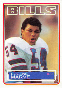 1983 Topps #227 Eugene Marve VG RC Rookie Buffalo Bills 