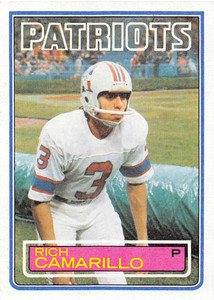 1983 Topps #327 Rich Camarillo DP VG RC Rookie New England Patriots 