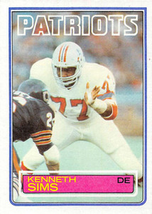 1983 Topps #336 Kenneth Sims DP VG New England Patriots 
