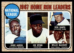 1968 Topps #5 Hank Aaron/Jim Wynn/Ron Santo/Willie McCovey N.L. Home Run Leaders VG Atlanta Braves/Houston Astros/Chicag