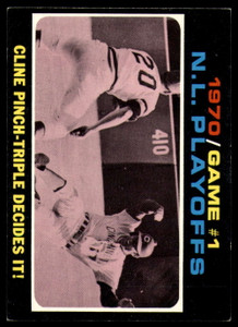 1971 Topps #199 Game #1 NL Playoffs Cline Pinch-Triple Decides It! VG Cincinnati Reds 