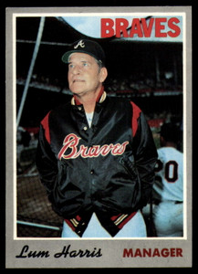 1970 Topps #86 Lum Harris Manager VG Atlanta Braves 