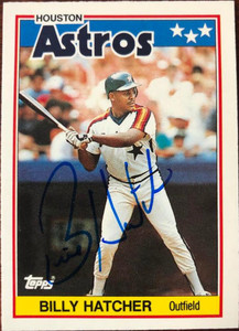 Billy Hatcher Autographed 1988 Topps UK Mini's #30