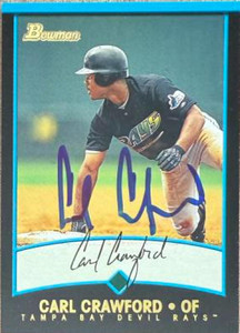 Carl Crawford Autographed 2001 Bowman #229