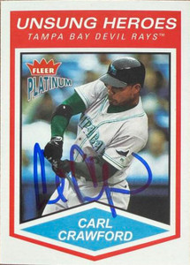 Carl Crawford Autographed 2004 Fleer Platinum #180 UH