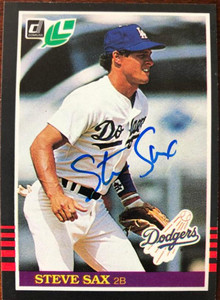 Steve Sax Autographed 1985 Leaf #90