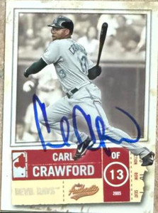 Carl Crawford Autographed 2005 Fleer Authentix #24 