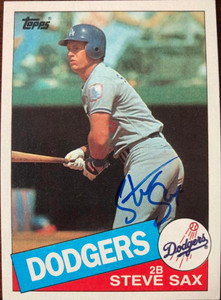 Steve Sax Autographed 1982 Topps #681 Rookie Card - Under the