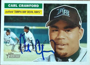 Carl Crawford Autographed 2005 Topps Heritage #32