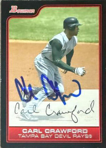 Carl Crawford Autographed 2006 Bowman #152