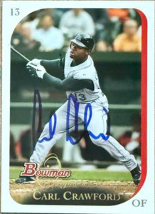 Carl Crawford Autographed 2006 Bowman Originals #15 