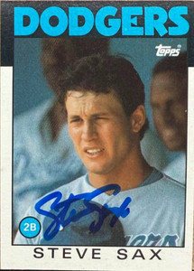 Steve Sax Autographed 1986 Topps #175