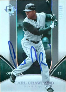Carl Crawford Autographed 2006 Upper Deck Ultimate Collection #89 SN799