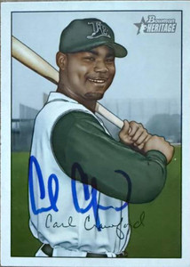 Carl Crawford Autographed 2007 Bowman Heritage #160