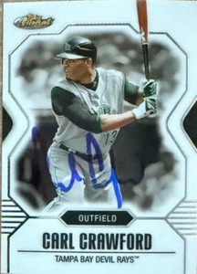 Carl Crawford Autographed 2007 Topps Finest #66