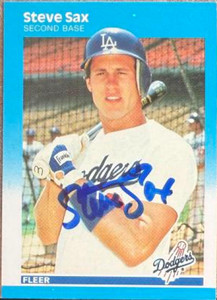 Steve Sax Autographed 1987 Fleer #453