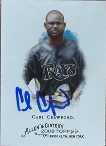 Carl Crawford Autographed 2008 Topps Allen & Ginter #340 