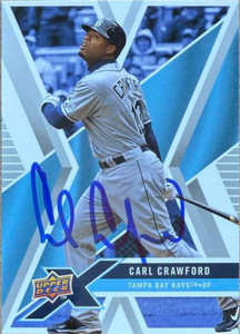 Carl Crawford Autographed 2008 Upper Deck X #93  