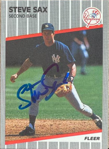 Steve Sax Autographed 1989 Fleer Update #U-52