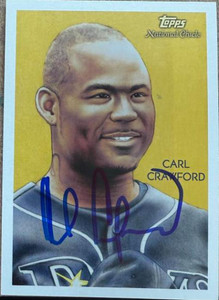 Carl Crawford Autographed 2010 Topps National Chicle #55  